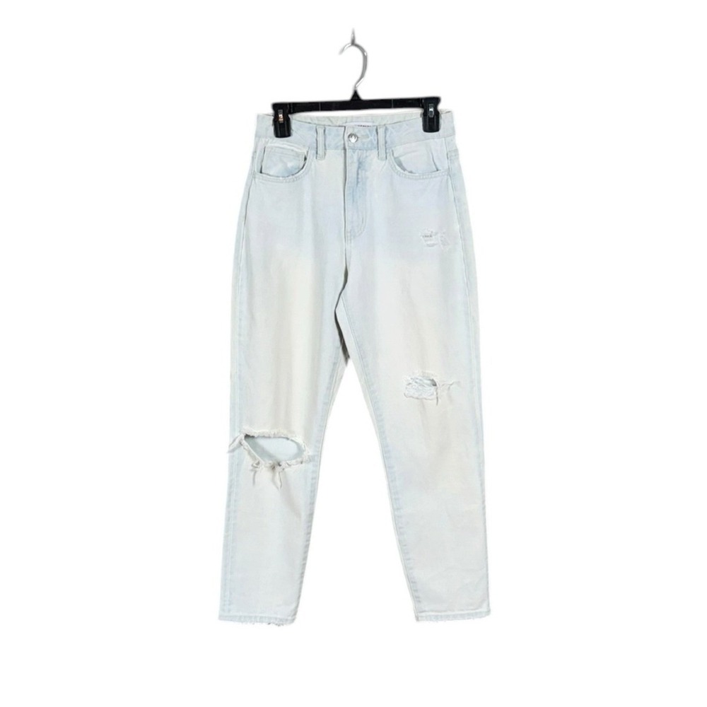 Flying Monkey Womens Super High Rise Mom Jeans Size 26 Edgy Distressed Faded - Picture 2 of 8